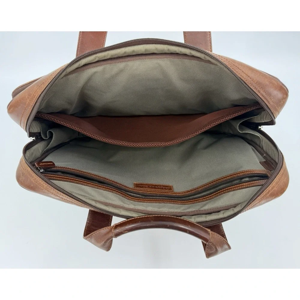 Johnston And Murphy Soft Leather Briefcase Bag & Document Holder No Strap *READ*